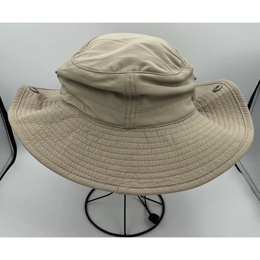 Mission Bucket Hat Chin Strap Side Snaps Stretch Beige Unisex Adult Pack OSFM